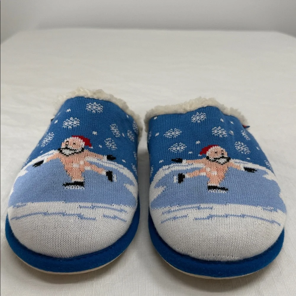 Reef x Tipsy Elves Slippers Wm Large EU 38/39 Blue Nude Naked Skating Santa Snow - Picture 2 of 9